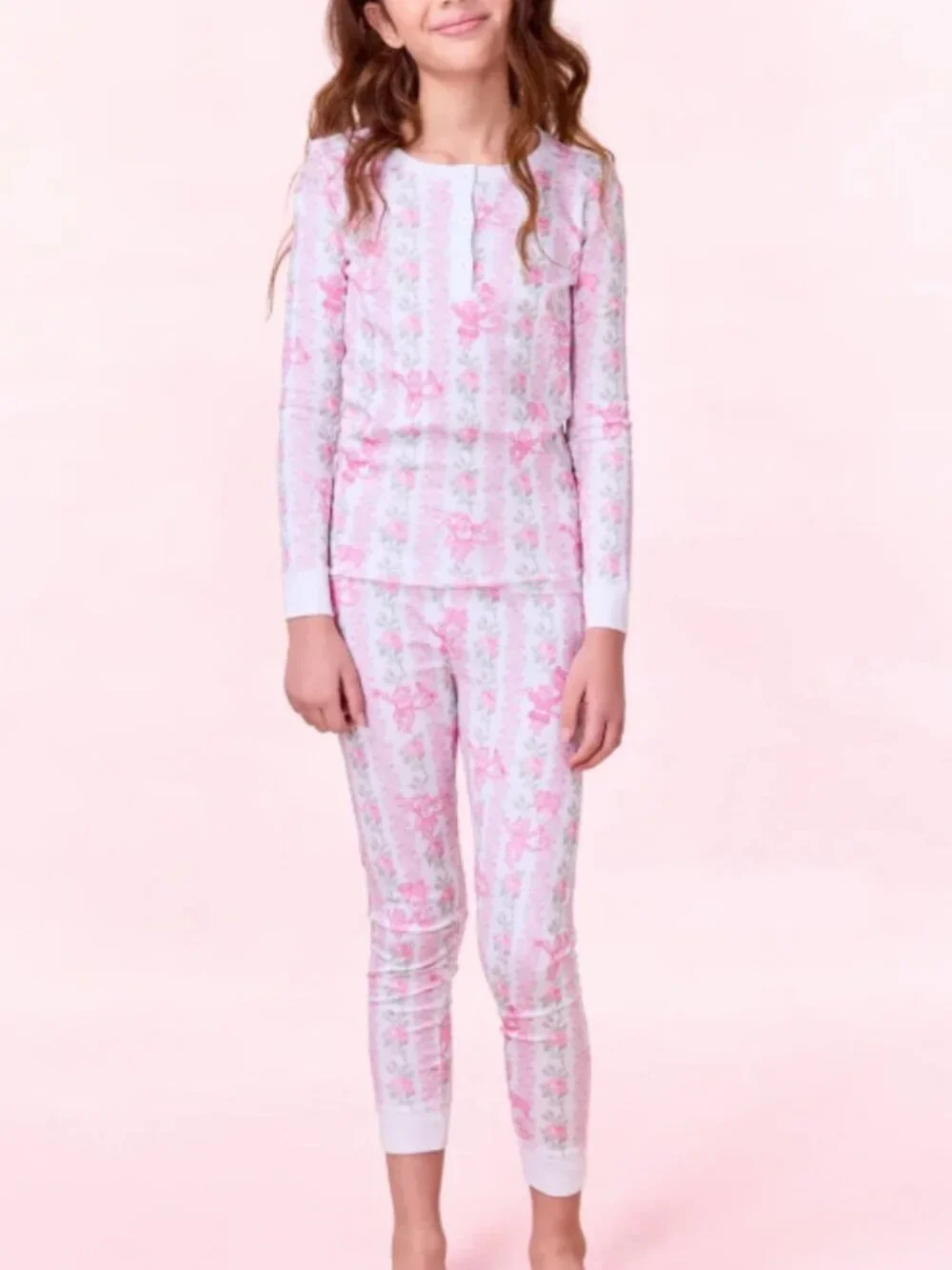 NWOT Roller Rabbit X LoveShackFancy Kids Pink Heirloom Monkey PJ sz.10